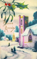 Vieille carte postale / Bonne année / Vœux