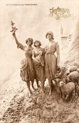 Chanson de printemps, bergère, moutons