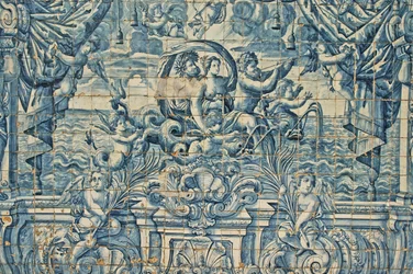 Oporto, Cathédrale Sé (12e siècle), azulejos, carreaux bleus peints à la main