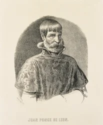 PONCE DE LEON, Juan (1460-1521). Conquérant espagnol de Porto Rico (1508) et découvreur de la Floride (1502) (gravure).