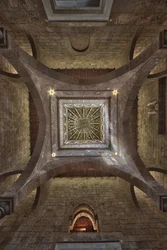 Palerme, Le Palais Royal ou Palazzo dei Normanni (Palais des Normands), Tour Joharia, la Salle des Vents : flèche en bois avec la Rose des Vents (Rose des Compas) au centre, vue zénithale