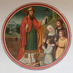 Église paroissiale (Sint-Denijs-Boekel, parochiekerk Sint-Denijs). Nef sud. Une peinture murale.