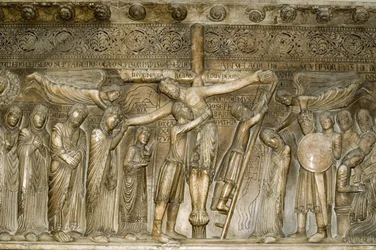 Parme Émilie-Romagne Italie Piazza del Duomo dans le Dôme Desposizione Descente de Croix de Benedetto Antelami 1178