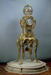 Horloge astronomique Passament fabriquée par Jacques Caffieri (1678-1755) pour Louis XV de France
