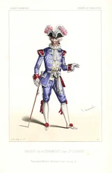 Paul Grassot en tant que Tourangeot dans "Sylvandire" de Leuven/Vanderburch, Théâtre du Palais-Royal