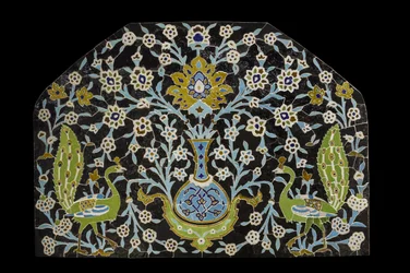 Panneau au paon. Iran, Ispahan (?)
