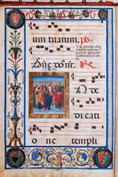Bibliothèque Piccolomini : livre de chœur, cod. 26.R, ff. 29v avec "Christ et tous les Saints"