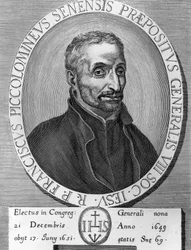 Portrait de Francesco Piccolomini (1582-1651), jésuite italien, supérieur général de la Compagnie de Jésus de 1649 à 1651, gravure