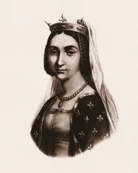 Portrait de Jeanne de France ou Valois (1464-1505) Reine de France. Gravure