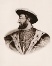 Portrait du roi de France François Ier (1494-1547) Gravure du 19ème siècle