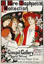 Exposition préraphaélite à la Goupil Gallery, Londres, vers 1897