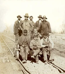 Travailleurs ferroviaires, Gallatin, Tennessee, vers 1895 (photo n/b)