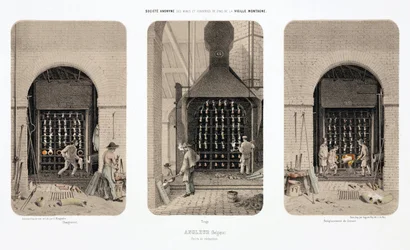 Traitement des matières premières, métallurgie, fours de réduction, travaux de zinc, Angleur, Belgique