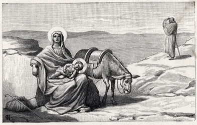 Repos pendant la fuite en Égypte. Alphabet de l