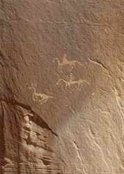 Gravures rupestres, Ledge Ruin, Monument national du Canyon de Chelly, Arizona, USA