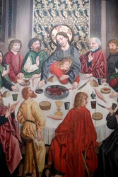 Église catholique Saint-Pierre-le-Vieux, Christ dans sa Passion, La Cène, peinture par Henri Lutzelman, XVe siècle, Strasbourg, France (photo)