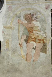Église Saint Stefano a Gleris, fresque de Saint Cristoforo, San Vito al Tagliamento, Frioul Italie