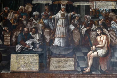 Musée et couvent de San Francisco, Quito, Équateur. Le procès de Jésus