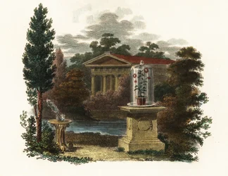 Inventions scientifiques de Stephen Hales dans un jardin