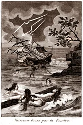 Navire brisé par la foudre