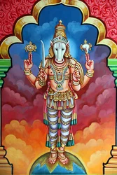 Temple hindou Sri Vadapathira Kaliamman. Avatar de Vishnu. Kalki 10e incarnation. Singapour
