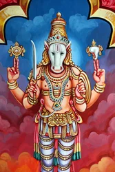 Temple hindou Sri Vadapathira Kaliamman. Avatar de Vishnou. Kalki, 10e incarnation. Singapour