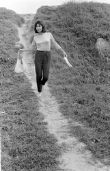 La chanteuse Juliette Gréco à Malamocco (Venise) - vers 1965