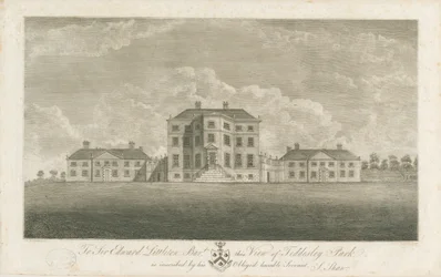 Teddesley Hall, gravure, fin du XVIIIe siècle