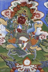 Temple des Mille Bouddhas. Congrégation Dashang Kagyu Ling. Gardien du temple, La Boulaye, France