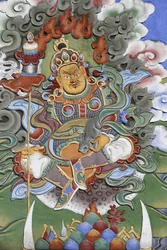 Temple des Mille Bouddhas. Congrégation Dashang Kagyu Ling. Gardien du temple, La Boulaye, France