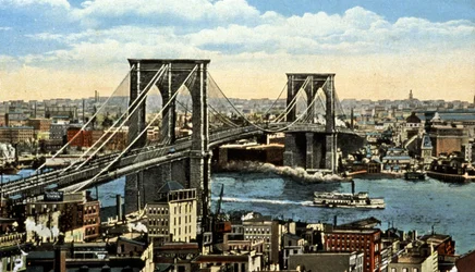 Le pont de Brooklyn, New York, vers 1930