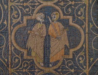 La chasuble de Clare, détail de Saint Pierre et Saint Paul, britannique