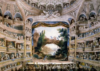 Le théâtre de la Comédie-Française à la fin du XVIIIe siècle (gravure)