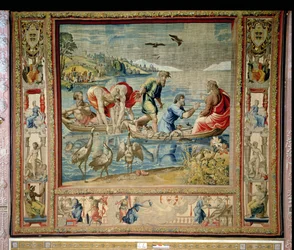 La Pêche miraculeuse, des Tapisseries de Bruxelles, répliques de la série vaticane de Raphaël sur les Actes des Apôtres
