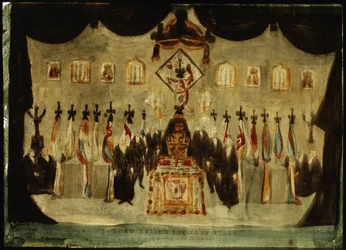 Le corps de Horatio Nelson (1758-1805) reposant dans la salle peinte de l