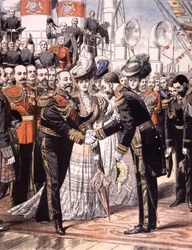 Le vice-amiral français Caillard reçu par Édouard VII (1904)