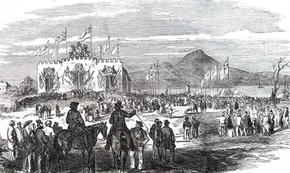 La pose de la première pierre de la gare de Geelong