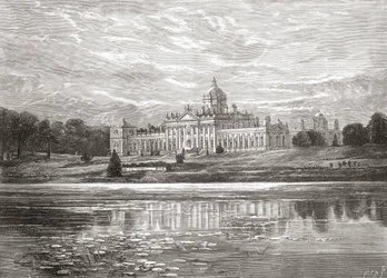 La façade sud du château Howard, North Yorkshire, Angleterre à la fin du XIXe siècle, de Our Own Country publié en 1898