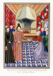 Thomas Arundel (1353-1414), archevêque de Cantorbéry, rencontre Henri Bolingbroke (Henri IV d