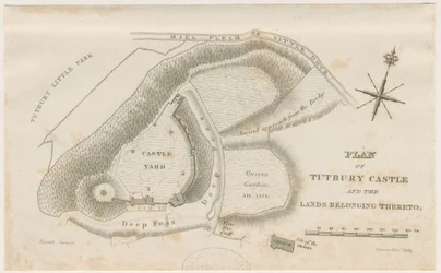 Château de Tutbury : Plan : gravure, nd [c 1832]