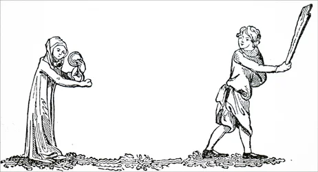 Deux enfants jouant à un jeu appelé 