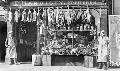 Royaume-Uni : Magasin de fruits de Hardisty - vers 1914