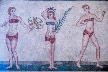 Villa Romana del Casale, Piazza Armerina, Sicile, Italie. Mosaïque.