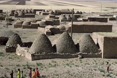 Village de huttes en forme de ruche