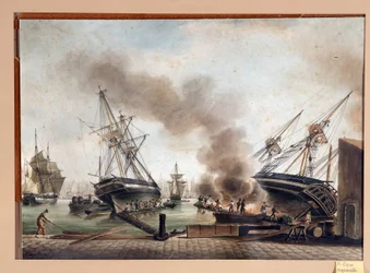 Aquarelle de A. Roux. XIXe siècle Marseille, Musée du Vieux Marseille