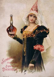 Femme en costume médiéval (carte postale)