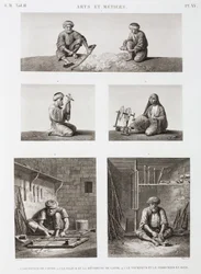 Travailleurs du textile et du bois, Égypte, vers 1798
