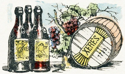 X - Xérès - Alphabet des divertissements pour enfants vers 1890 (lithographie)