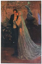 Jeune couple après la cérémonie, vers 1920