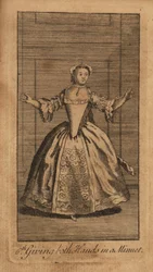 Jeune femme donnant les deux mains dans un menuet